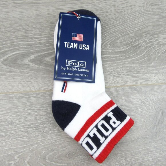 Polo Ralph Lauren USA Polo Quarter Low Socks Mens Size 6-12.5 (1 PAIR) NEW - Picture 2 of 9